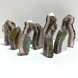 9 Pieces Unique Fluorite Mixed Pyrite Calcite Slab - Wholesale Crystals