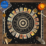 9 Sun Floral & Moon Phase Tarot Tablecloth - Wholesale Crystals