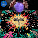 9 Sun Floral & Moon Phase Tarot Tablecloth - Wholesale Crystals