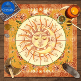 9 Sun Floral & Moon Phase Tarot Tablecloth - Wholesale Crystals