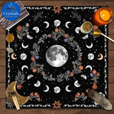 9 Sun Floral & Moon Phase Tarot Tablecloth - Wholesale Crystals