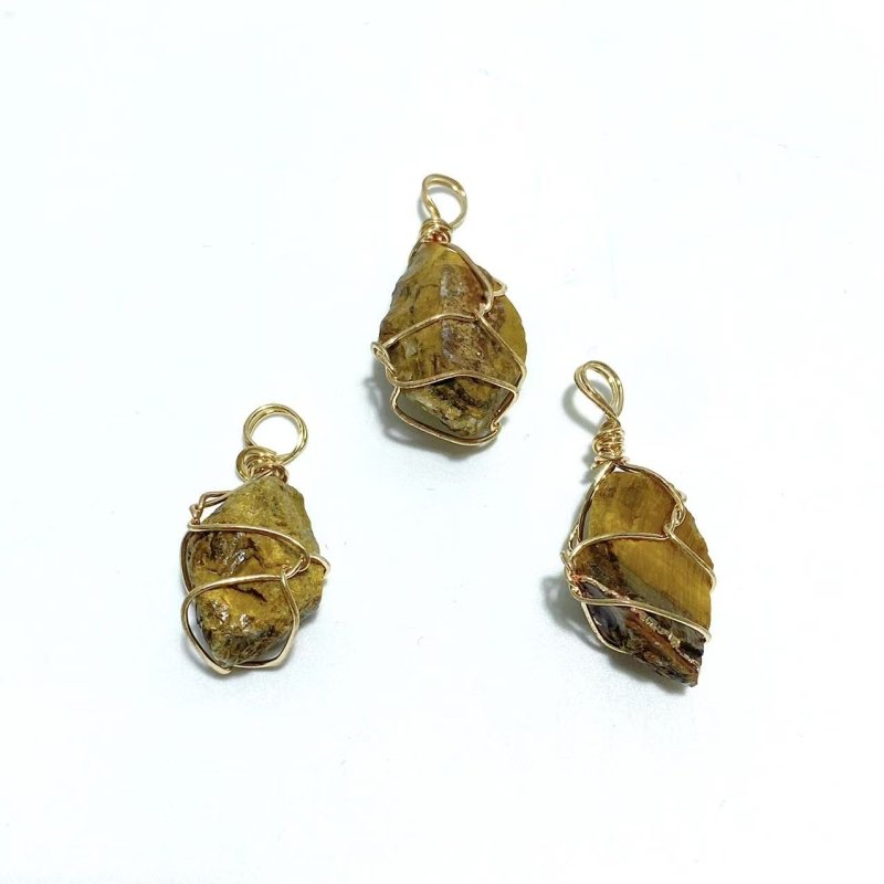 9 Types Raw Stone Crystal Pendants Wholesale Rose Quartz Chevron Amethyst Sunstone - Wholesale Crystals