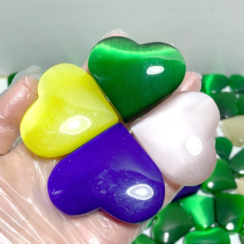 91 Pieces Glass Cat Eye Heart - Wholesale Crystals
