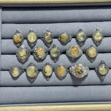 17 Pieces Golden Rutile Quartz Different Styles Ring