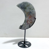 3 Pieces Beautiful Labradorite Moon Carving With Stand