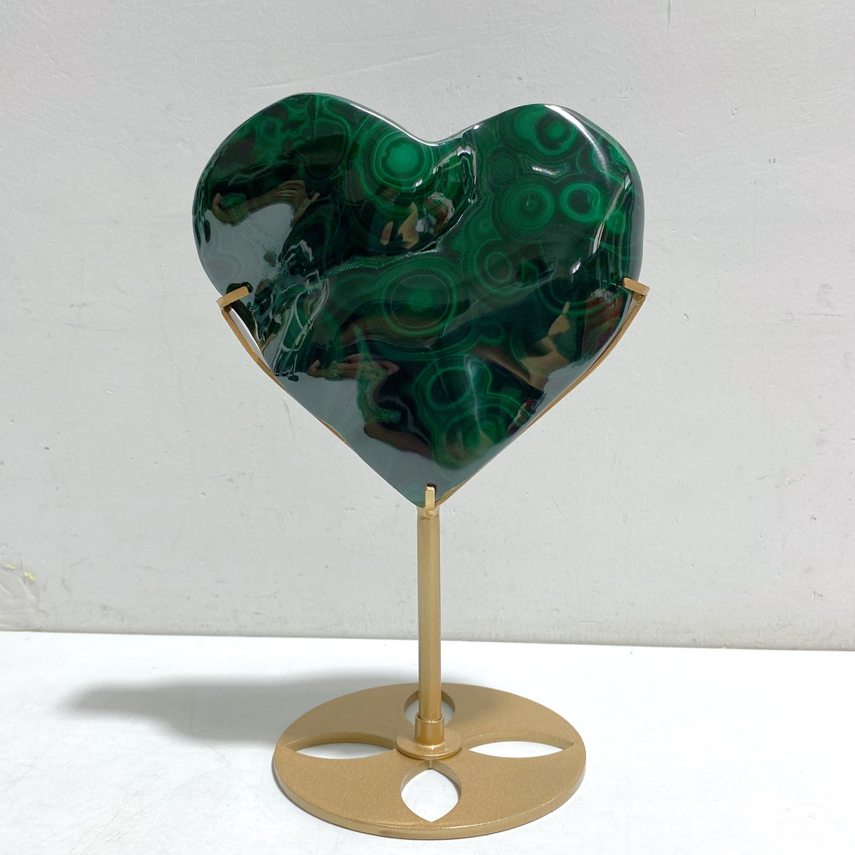 Unique Malachite Heart With Stand