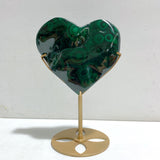 Unique Malachite Heart With Stand