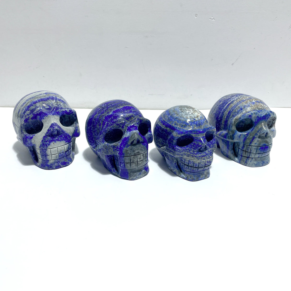 4 Pieces Lapis Lazuli Skull Carving