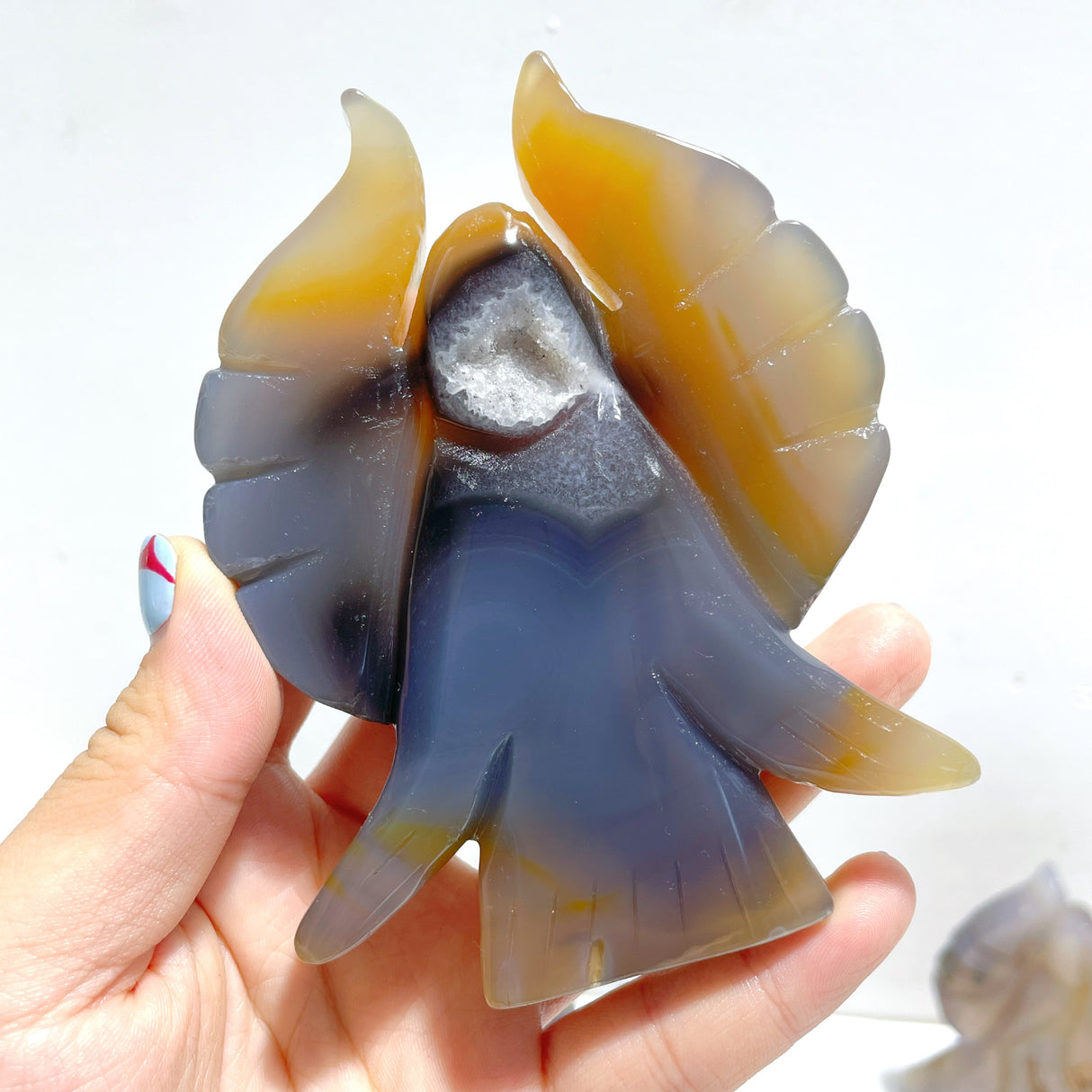 13 Pieces Geode Druzy Agate Angel Carving