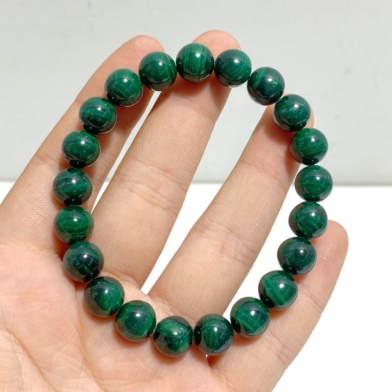9MM Malachite Bracelet Wholesale - Wholesale Crystals