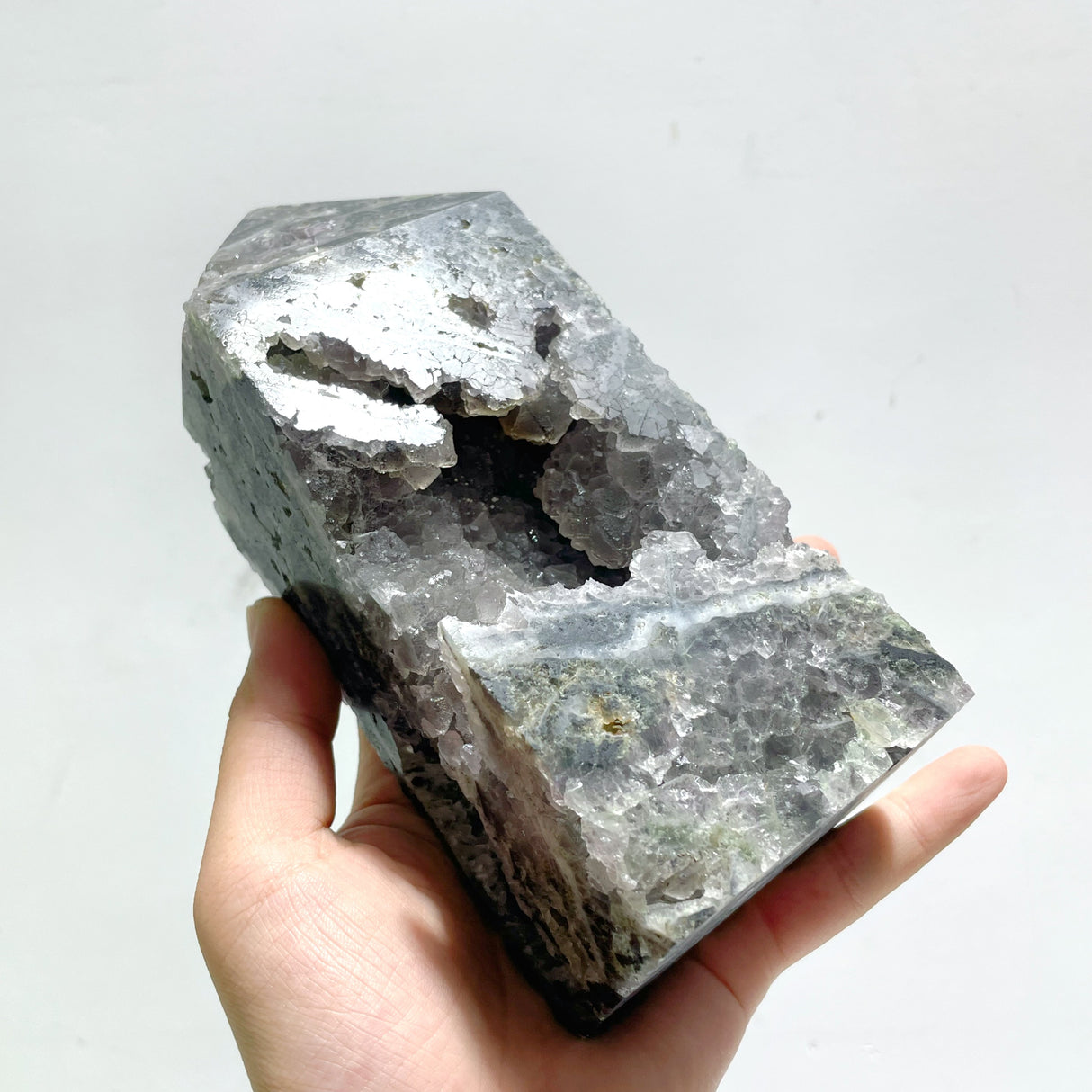 4 Pieces Large Cutting Fluorite Mineral Geode Cubes Specimen Tower Point