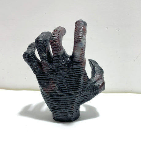 Garnet Mixed Astrophyllite Witchcore Demon Hand Carving