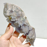 Black Sakura Flower Agate Butterfly Wing Carving With Stand