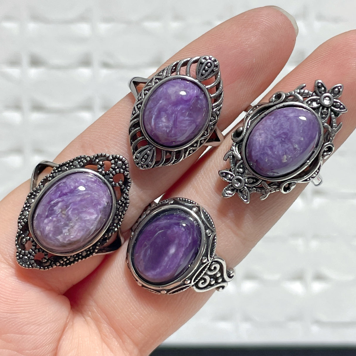 40 Pieces Charoite Different Styles Ring #6