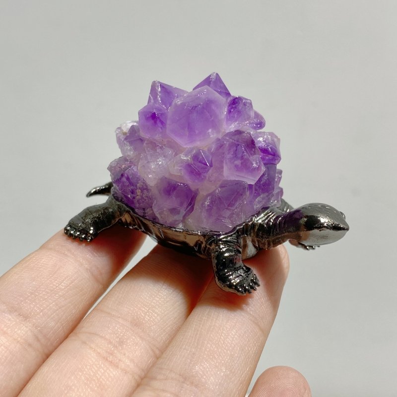 Amethyst Cluster Turtle Home Decorations -Wholesale Crystals