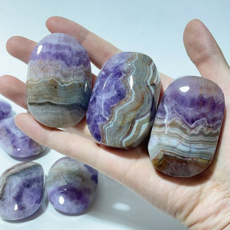 Amethyst Mixed Stripe Agate Palm Wholesale - Wholesale Crystals