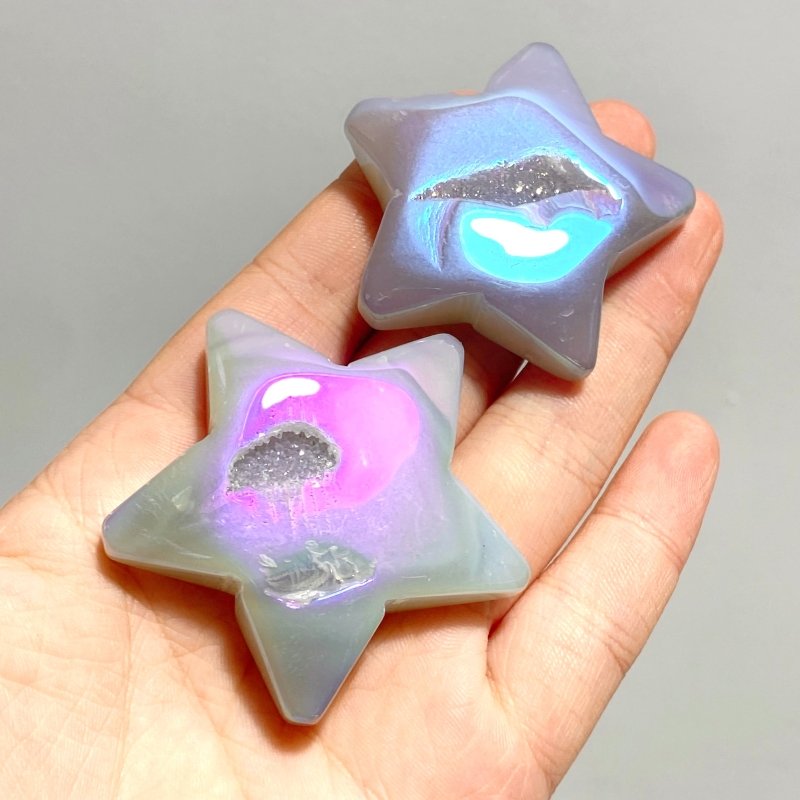 Aura Geode Druzy Agate Star&Moon Crystal Wholesale Closeout - Wholesale Crystals