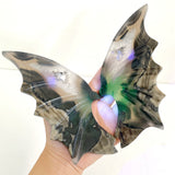 Unique Volcano Agate Bat Wing With Stand (UV-Reactive)