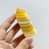 White & Yellow Calcite Four-Sided Tower Point Wholesale