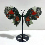 Beautiful Africa Blood Stone Butterfly Wing Carving With Stand - Wholesale Crystals