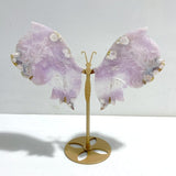 Beautiful Amethyst Mixed Geode Sakura Flower Agate Butterfly Wing With Stand - Wholesale Crystals