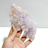 Beautiful Amethyst Mixed Sakura Flower Agate Butterfly Wing Carving With Stand - Wholesale Crystals