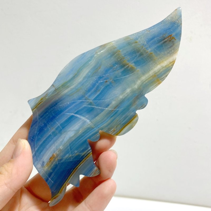 Beautiful Blue Onyx Butterfly Wing With Stand -Wholesale Crystals