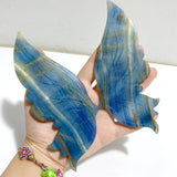 Beautiful Blue Onyx Butterfly Wing With Stand -Wholesale Crystals