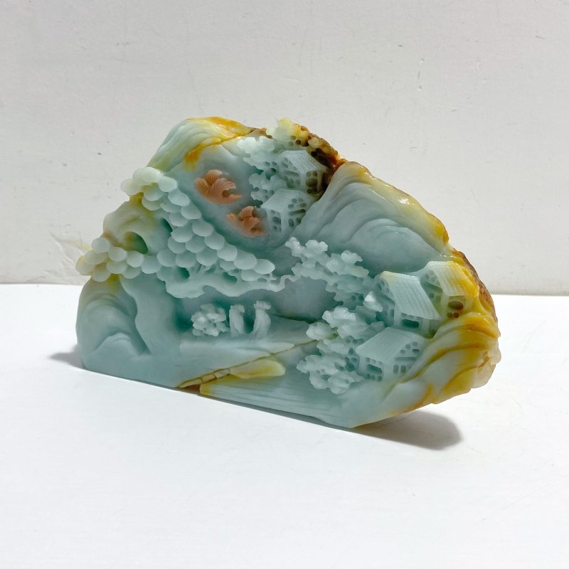 Beautiful Caribbean Calcite Landscape Pavilion Carving 5 - Wholesale Crystals