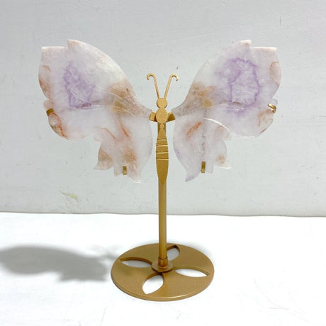 Beautiful Flower Agate Butterfly Wing Carving With Stand - Wholesale Crystals