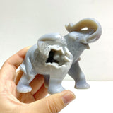 Beautiful Geode Agate Druzy Elephant Animal Carving - Wholesale Crystals
