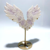 Beautiful Geode Druzy Agate Wing Carving With Stand - Wholesale Crystals