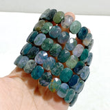 Beautiful Moss Agate Cut Faceted Bracelet Wholesale - Wholesale Crystals