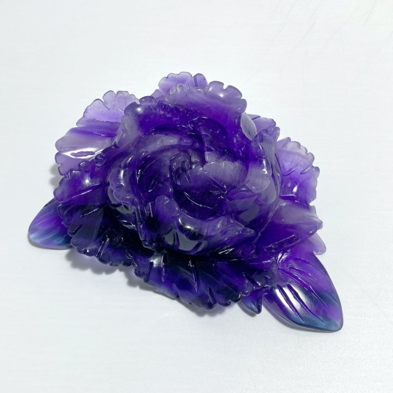 Beautiful Purple Fluorite Flower Carving 3 - Wholesale Crystals