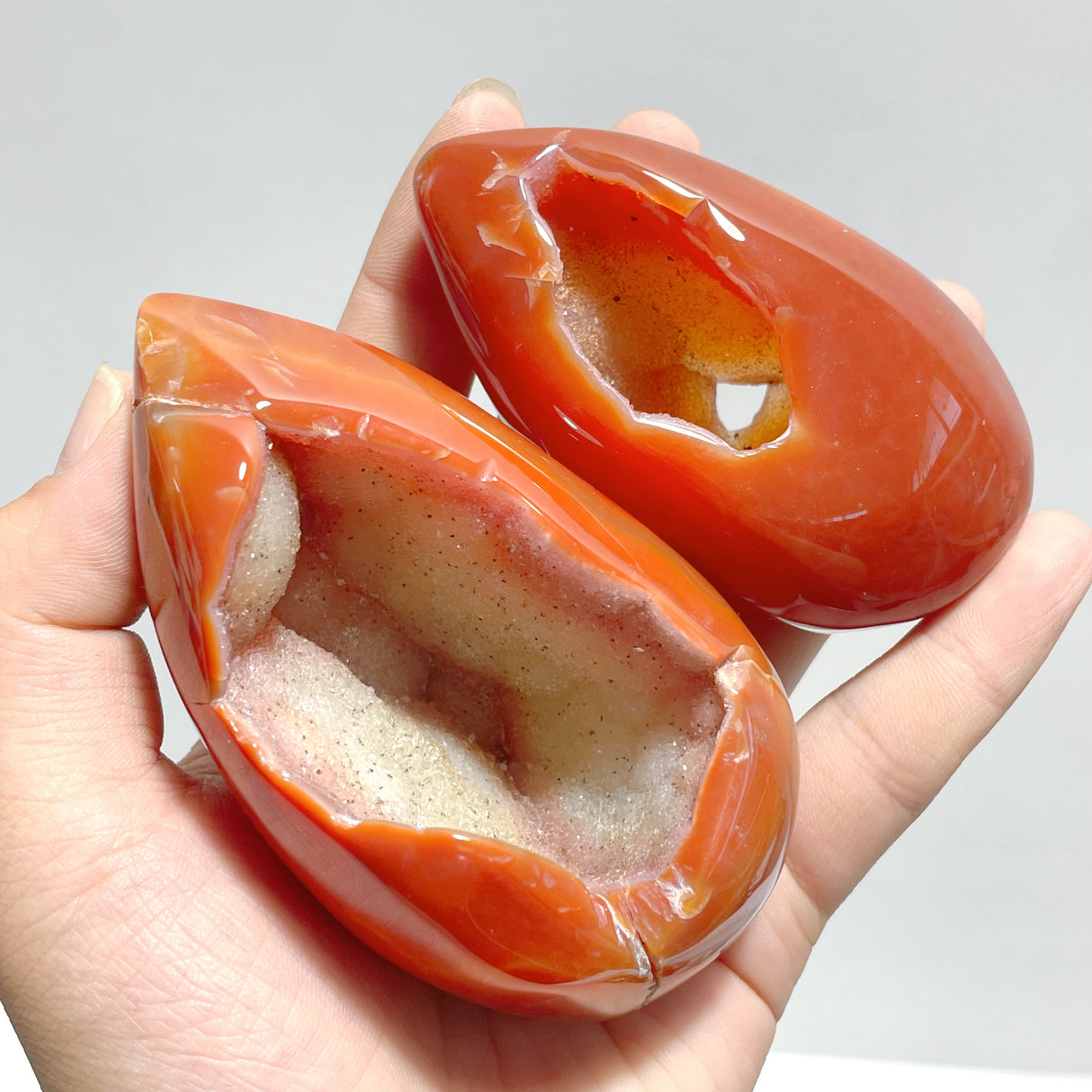 25 Pieces Beautiful Geode Druzy Carnelian