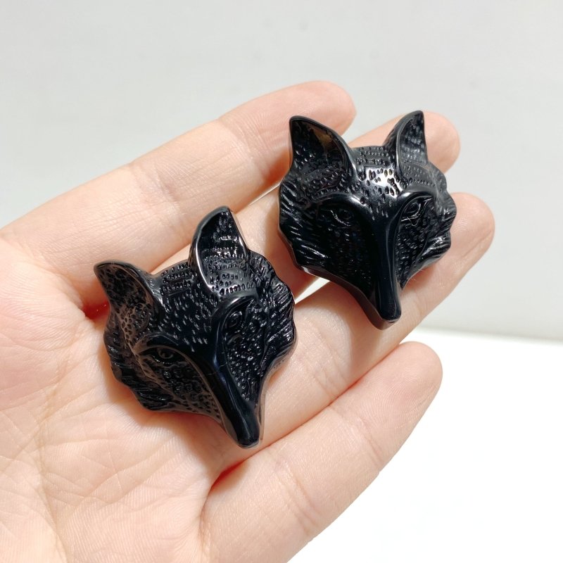 Black Obsidian Fox Face Carving Wholesale -Wholesale Crystals