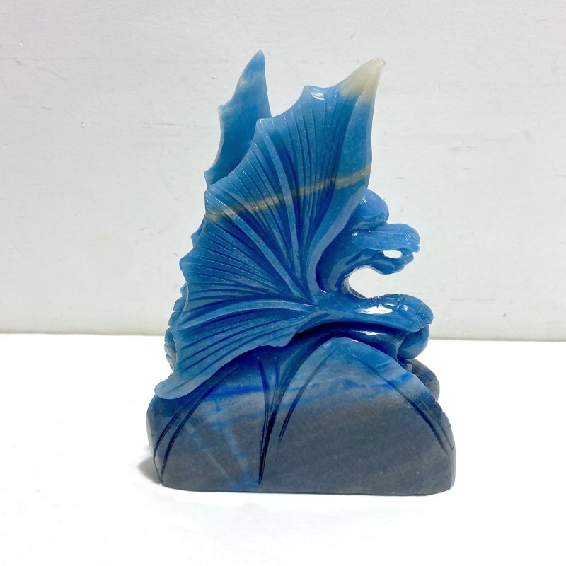 Blue Trolleite Flying Dragon Carving 15 - Wholesale Crystals