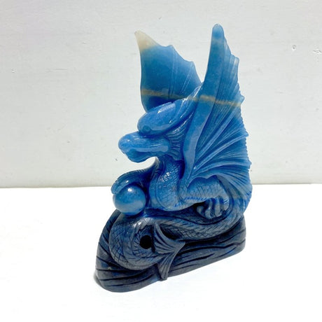 Blue Trolleite Flying Dragon Carving 15 - Wholesale Crystals