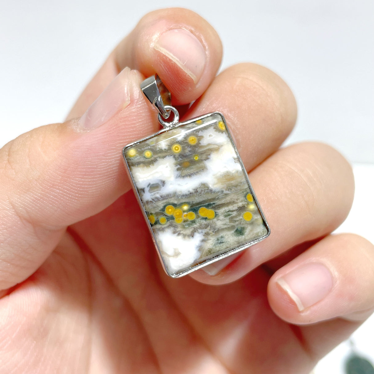 40 Pieces Vein Ocean Japser Pendant