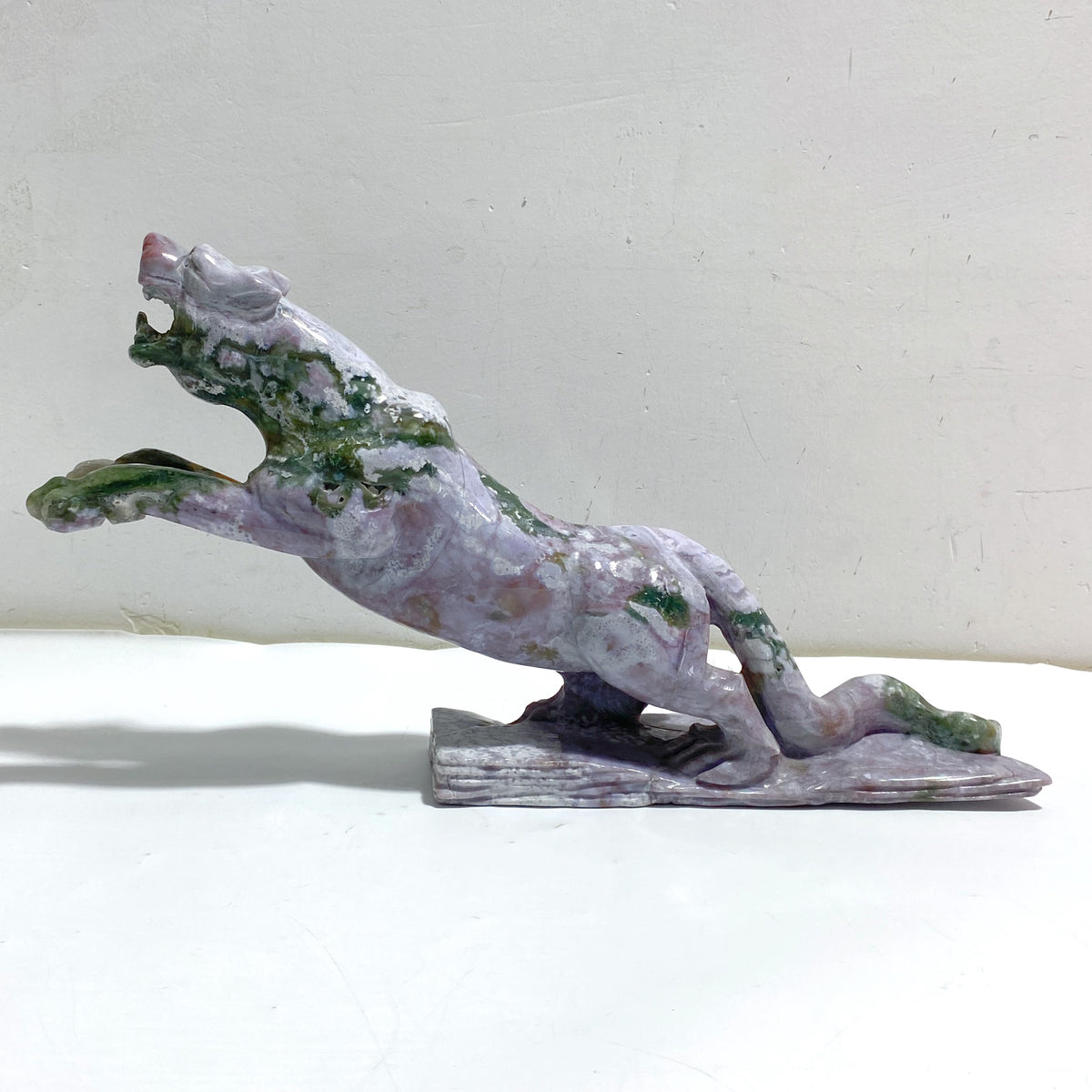 Unique Ocean Jasper Leopard Panther Crystal Carving