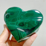 5 Pieces Large Malachite Heart Raw Bottom