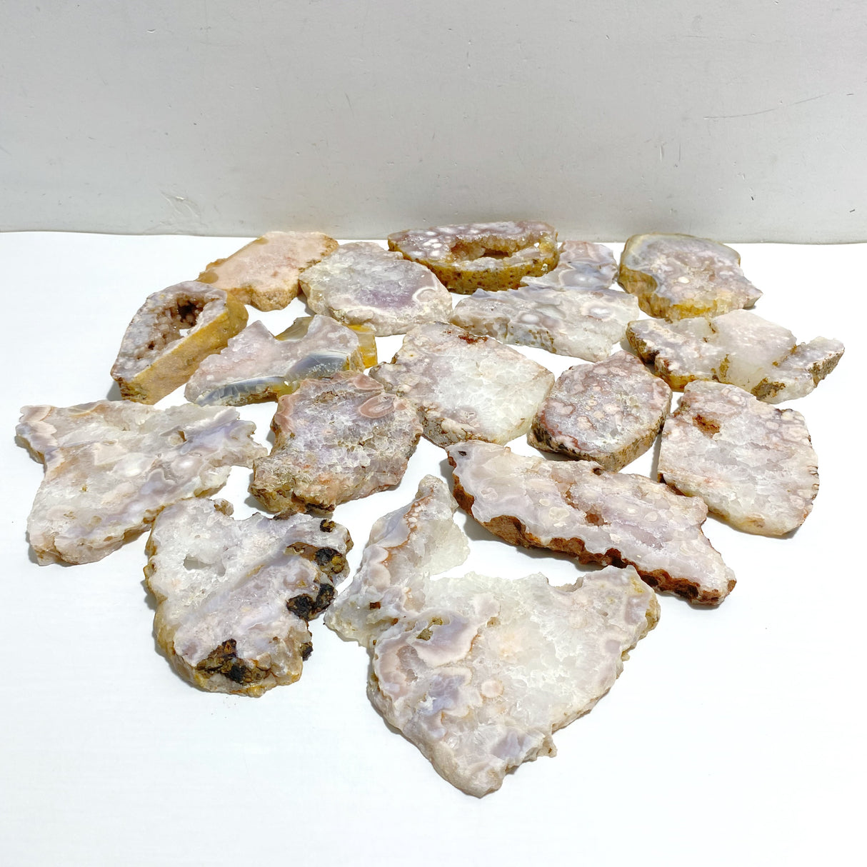 16 Pieces Sakura Flower Agate Slabs
