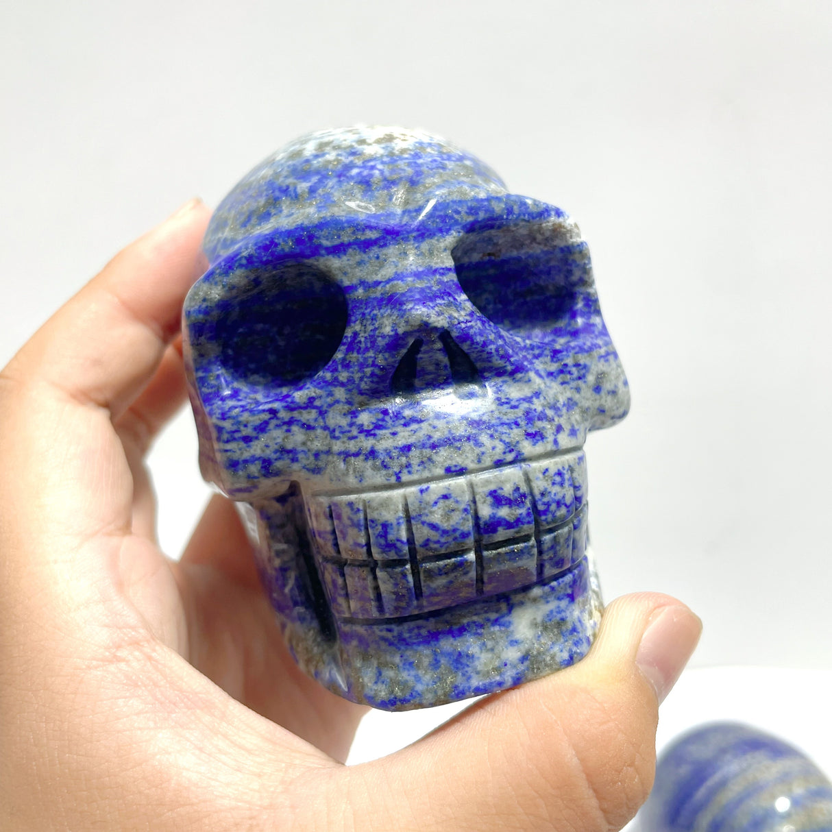 4 Pieces Lapis Lazuli Skull Carving