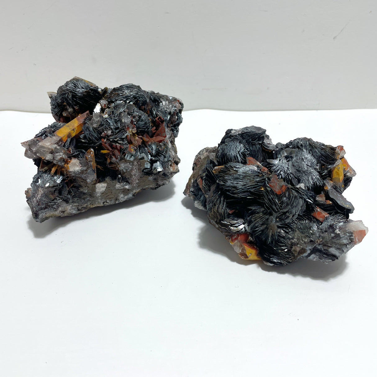 2 Pieces Raw Specularite Crystal Specimen Specular Hematite Specimen For Collection