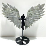 Labradorite Angel Wing Carving With Stand