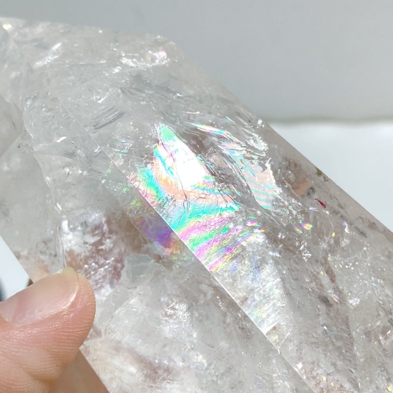 Clear Quartz Point Raw Bottom With Stand -Wholesale Crystals