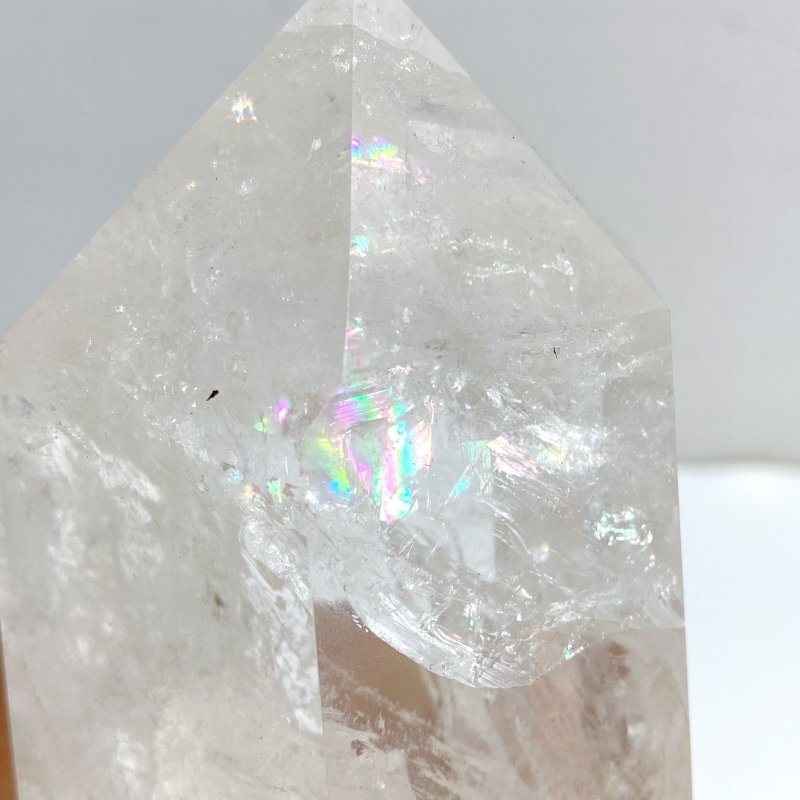 Clear Quartz Point Raw Bottom With Stand -Wholesale Crystals