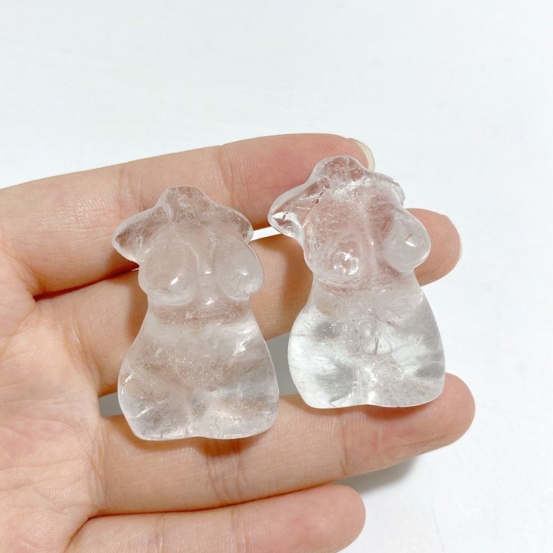 Curvy Crystal Goddess Carving Wholesale Fire Quartz Moss Agate Rose Quartz (Crack) -Wholesale Crystals