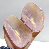 8 Pieces Aura Rose Quartz Bowl Carving