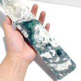 4 Pieces Tall Geode White Moss Agate Points